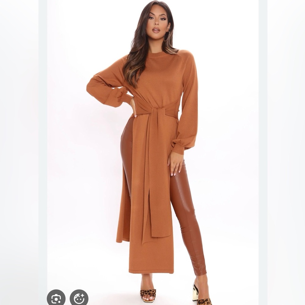 NWT Cognac Slit Tunic